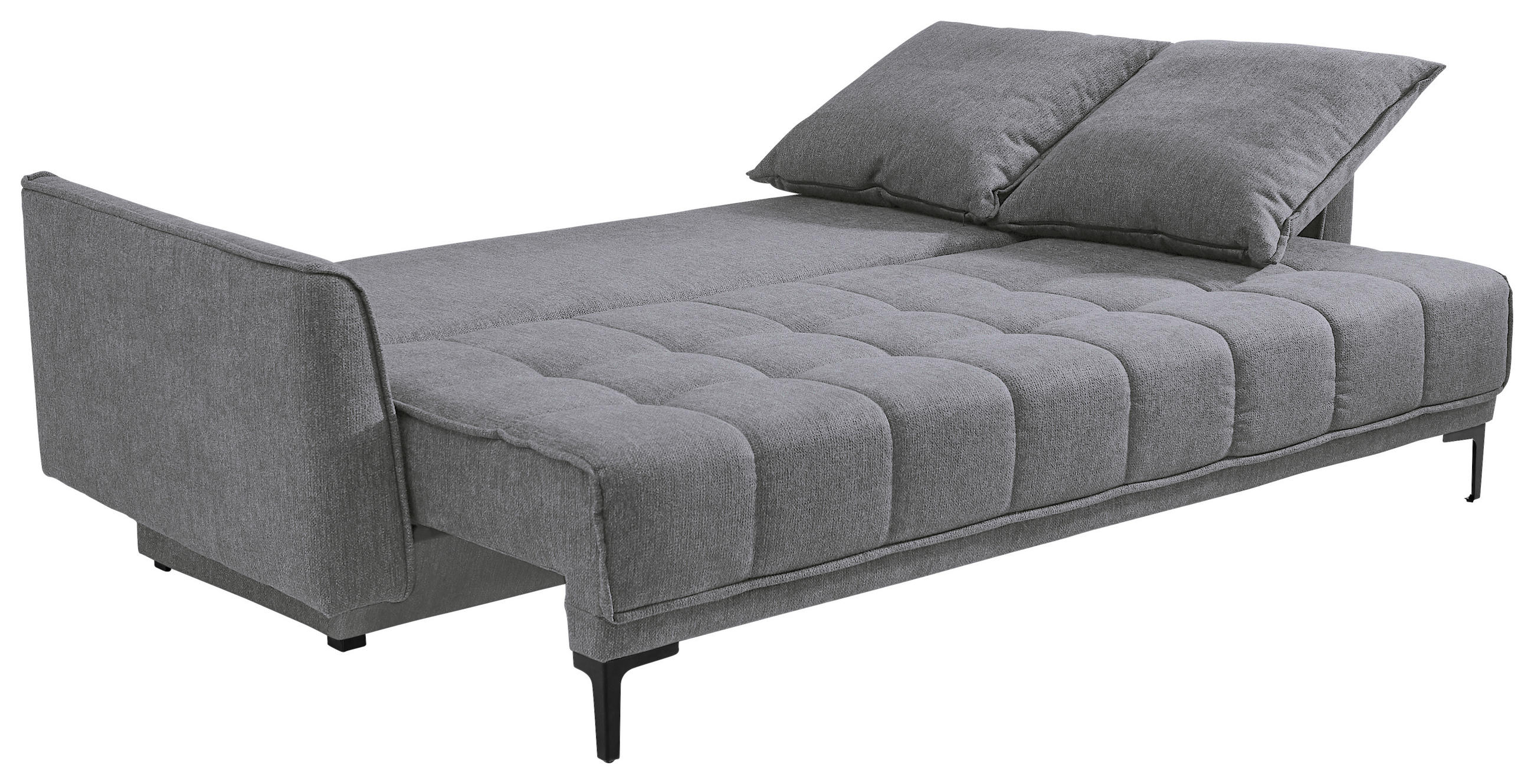 SCHLAFSOFA in Textil Grau  - Schwarz/Grau, Design, Textil (235/70/108cm) - MID.YOU