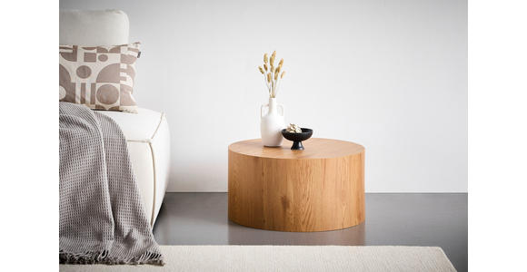 BEISTELLTISCH 60/60/30 cm Eichefarben rund  - Eichefarben, Design, Holzwerkstoff (60/60/30cm) - Xora