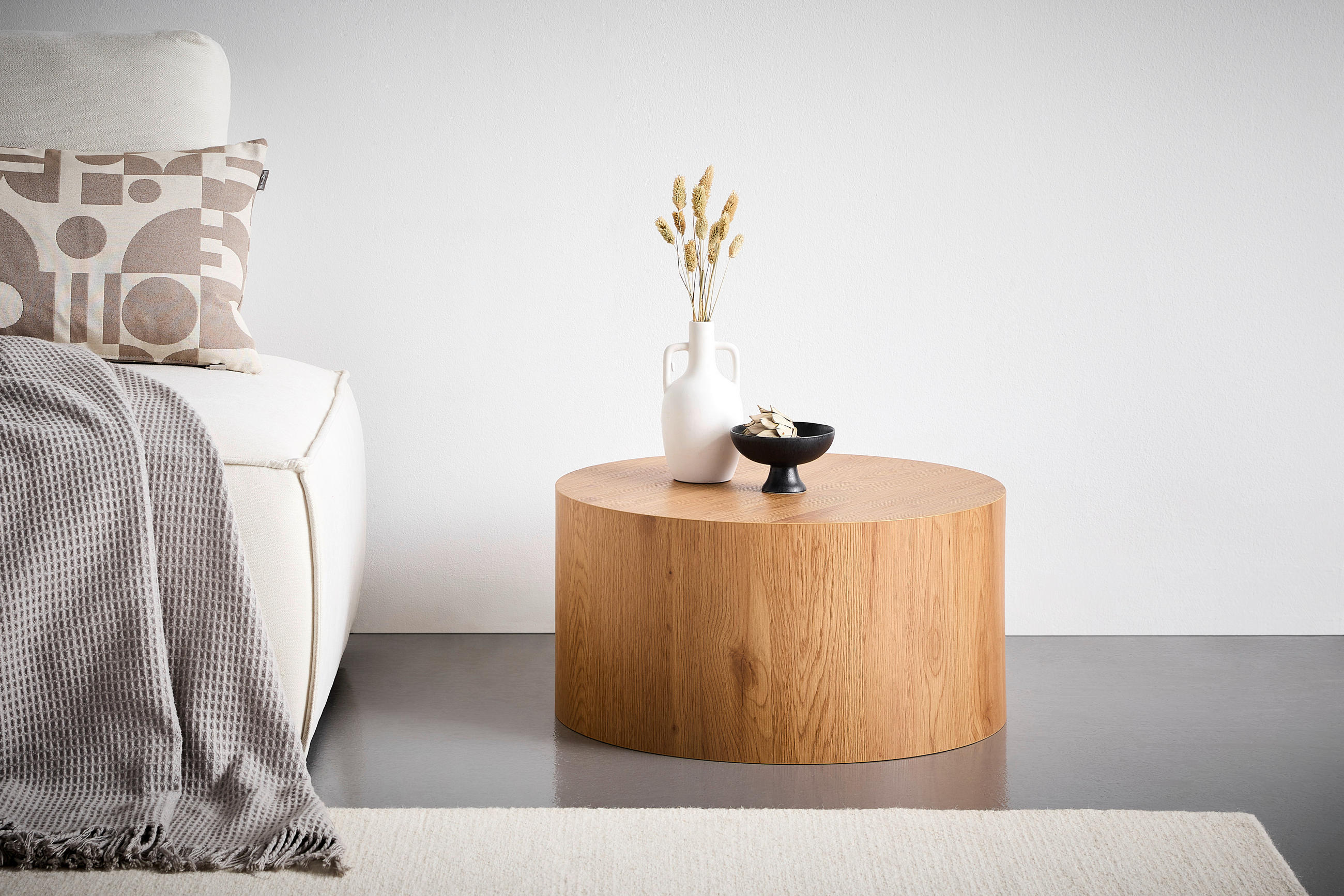 BEISTELLTISCH 60/60/30 cm Eichefarben rund - Eichefarben, Design, Holzwerkstoff (60/60/30cm) - Xora