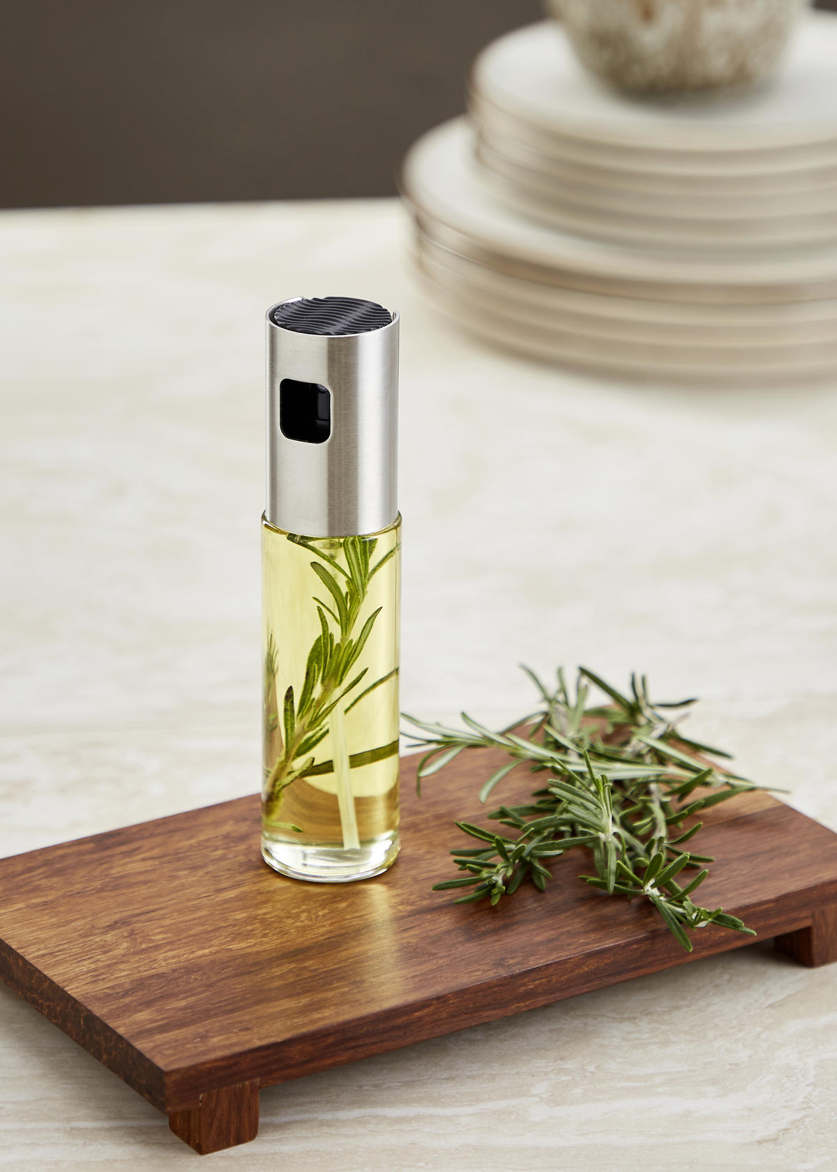 OLJA-/VINÄGERFLASKA - stålfärgad/transparent, Basics, metall/glas (17,5/4/4cm)