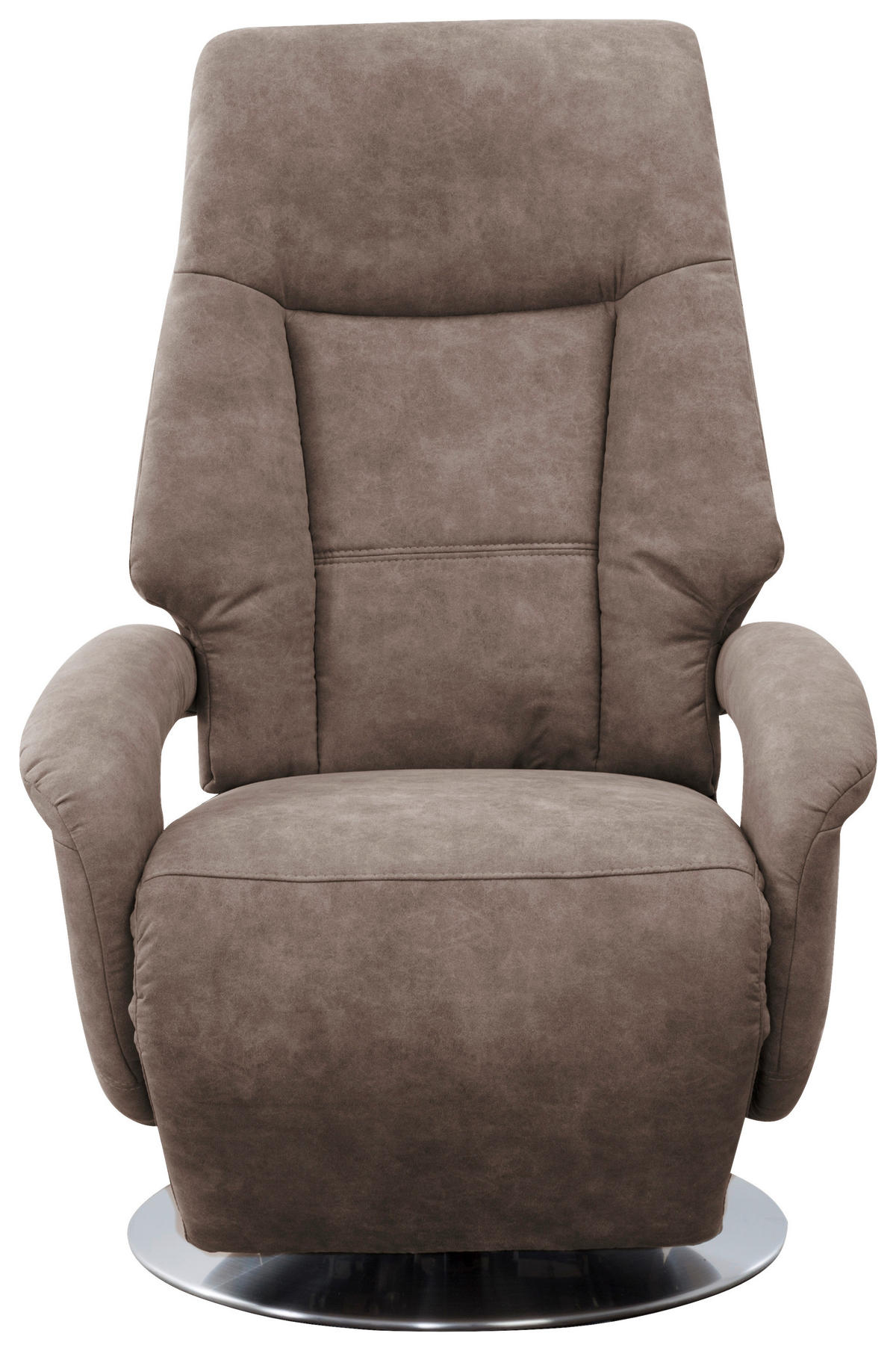 RELAXSESSEL  in Mikrofaser Taupe  - Taupe/Chromfarben, Konventionell, Textil/Metall (74/111/77cm) - Sit & More
