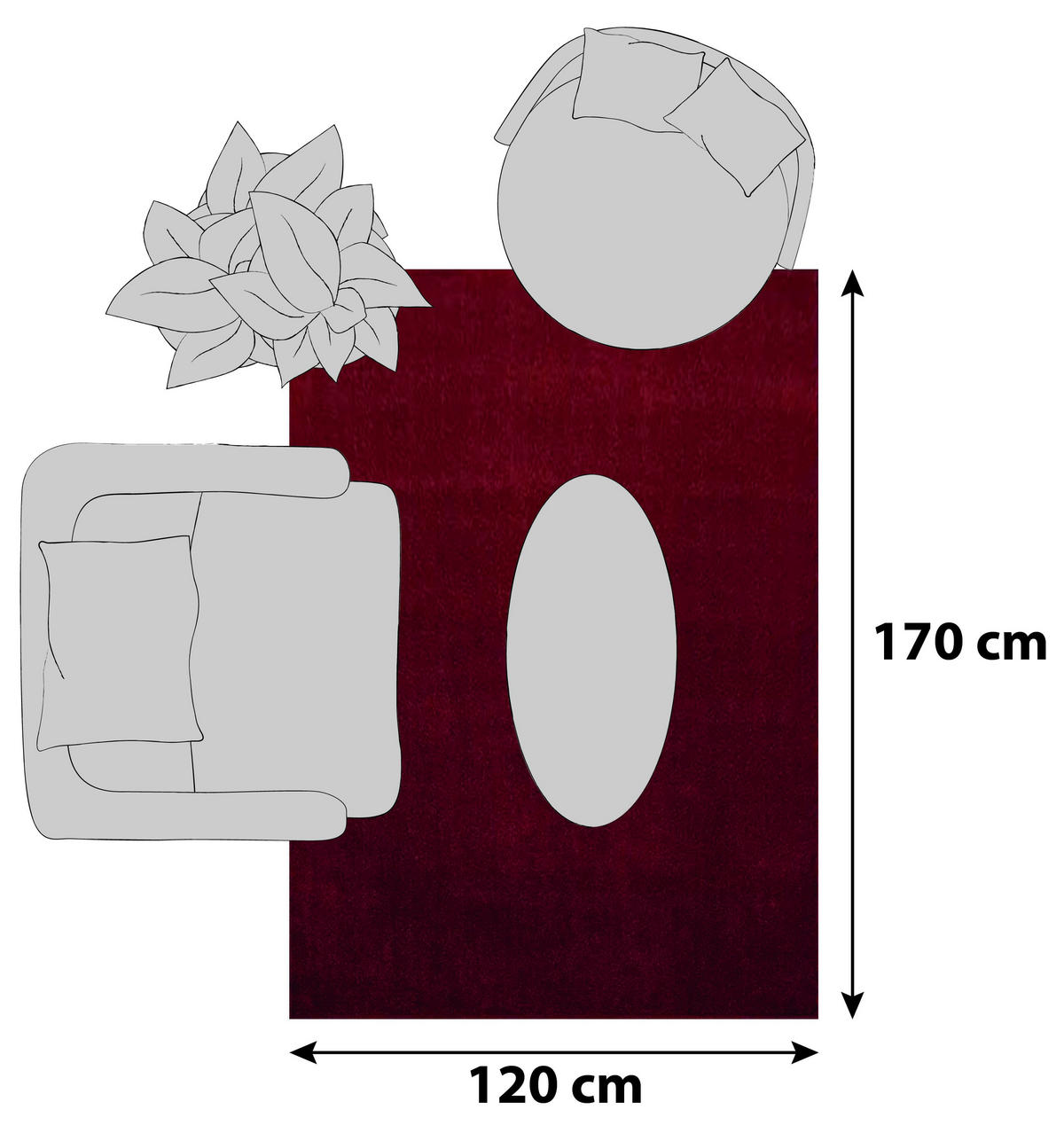 RYAMATTA 120/170 cm ATA 7000  - röd, Design, textil (120/170cm) - Novel