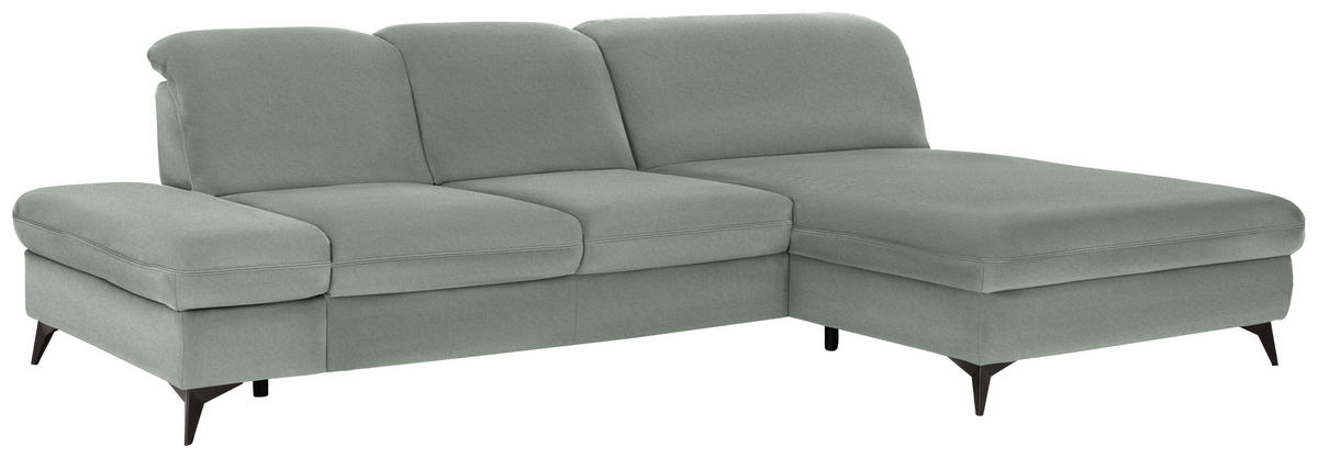 ECKSOFA  in Chenille Hellgrau  288/198 cm  - Hellgrau/Schwarz, Design, Textil/Metall (288/198cm) - Beldomo Style