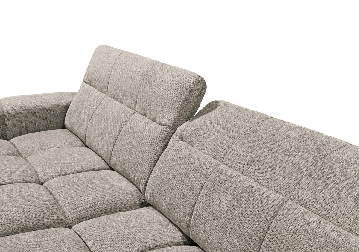 ECKSOFA HUNTER Sandfarben Mikrofaser  - Sandfarben/Schwarz, Basics, Kunststoff/Textil (170/297cm) - Livetastic