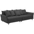 BIGSOFA  in Webstoff Dunkelgrau  - Dunkelgrau/Schwarz, KONVENTIONELL, Textil/Metall (282/94/127cm) - Ambia Home