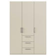 DREHTÜRENSCHRANK 151/235/61 cm,  in Champagner, 3-türig  - Edelstahlfarben/Champagner, Basics, Holzwerkstoff/Metall (151/235/61cm) - Novel