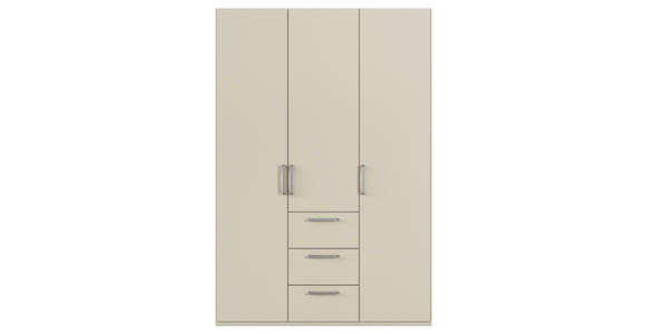 DREHTÜRENSCHRANK 151/235/61 cm,  in Champagner, 3-türig  - Edelstahlfarben/Champagner, Basics, Holzwerkstoff/Metall (151/235/61cm) - Novel