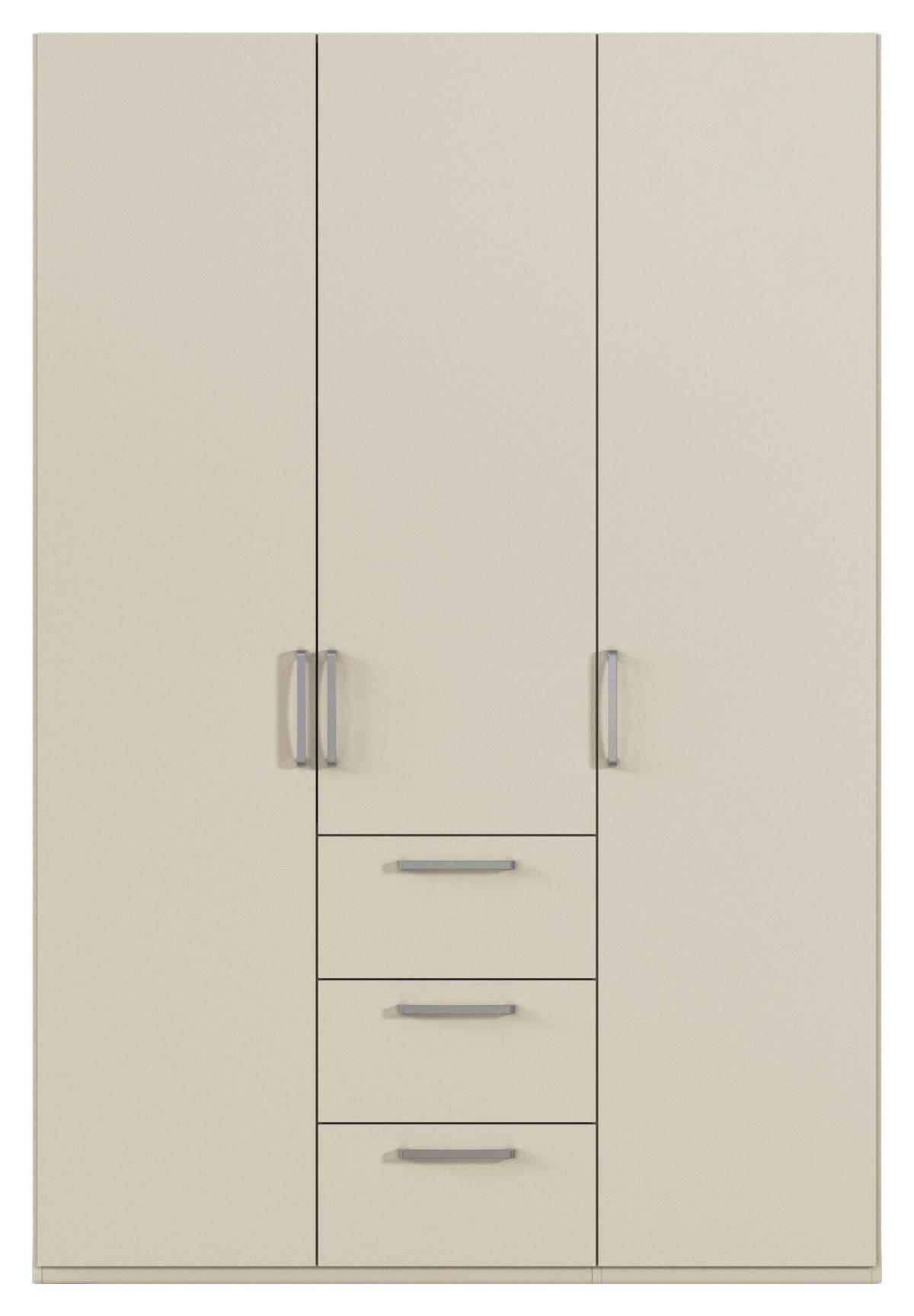 DREHTÜRENSCHRANK 151/235/61 cm,  in Champagner, 3-türig  - Edelstahlfarben/Champagner, Basics, Holzwerkstoff/Metall (151/235/61cm) - Novel