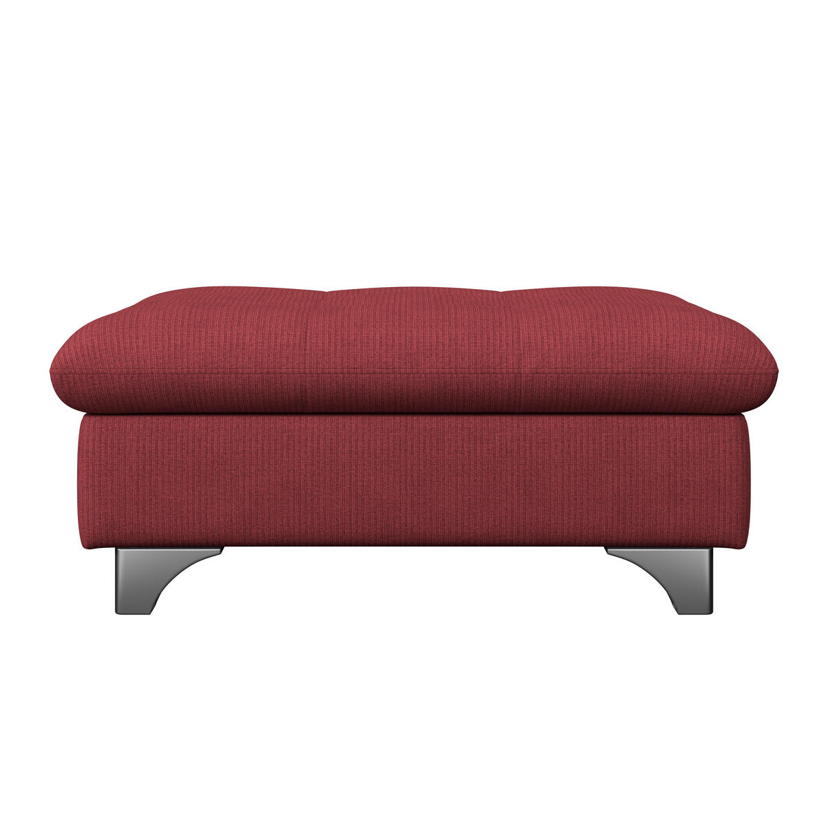 HOCKER Chenille Bordeaux  - Chromfarben/Bordeaux, KONVENTIONELL, Textil/Metall (108/46/108cm) - Livetastic