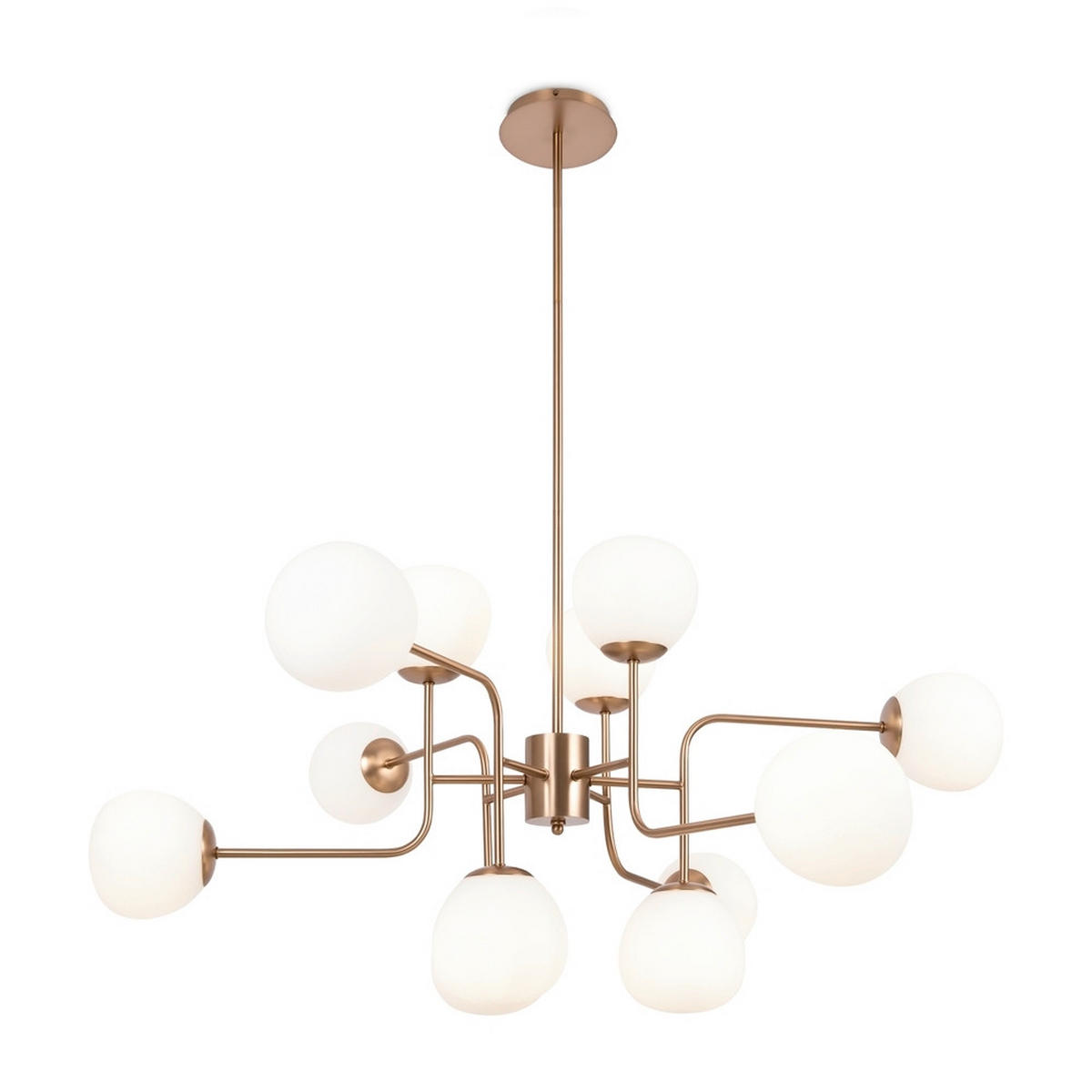 KRONLEUCHTER 50/110/42,7 cm    - Weiss/Goldfarben, Modern, Glas/Metall (50/110/42,7cm) - MAYTONI