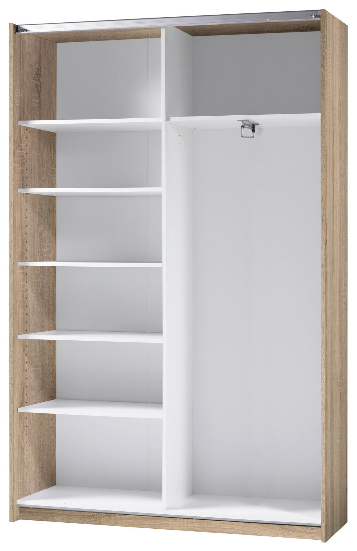 VIŠENAMENSKI ORMAR bela, sonoma hrast  125/195/38 cm  - sonoma hrast/boja aluminijuma, Dizajnerski, pločasti materijal (125/195/38cm) - Boxxx