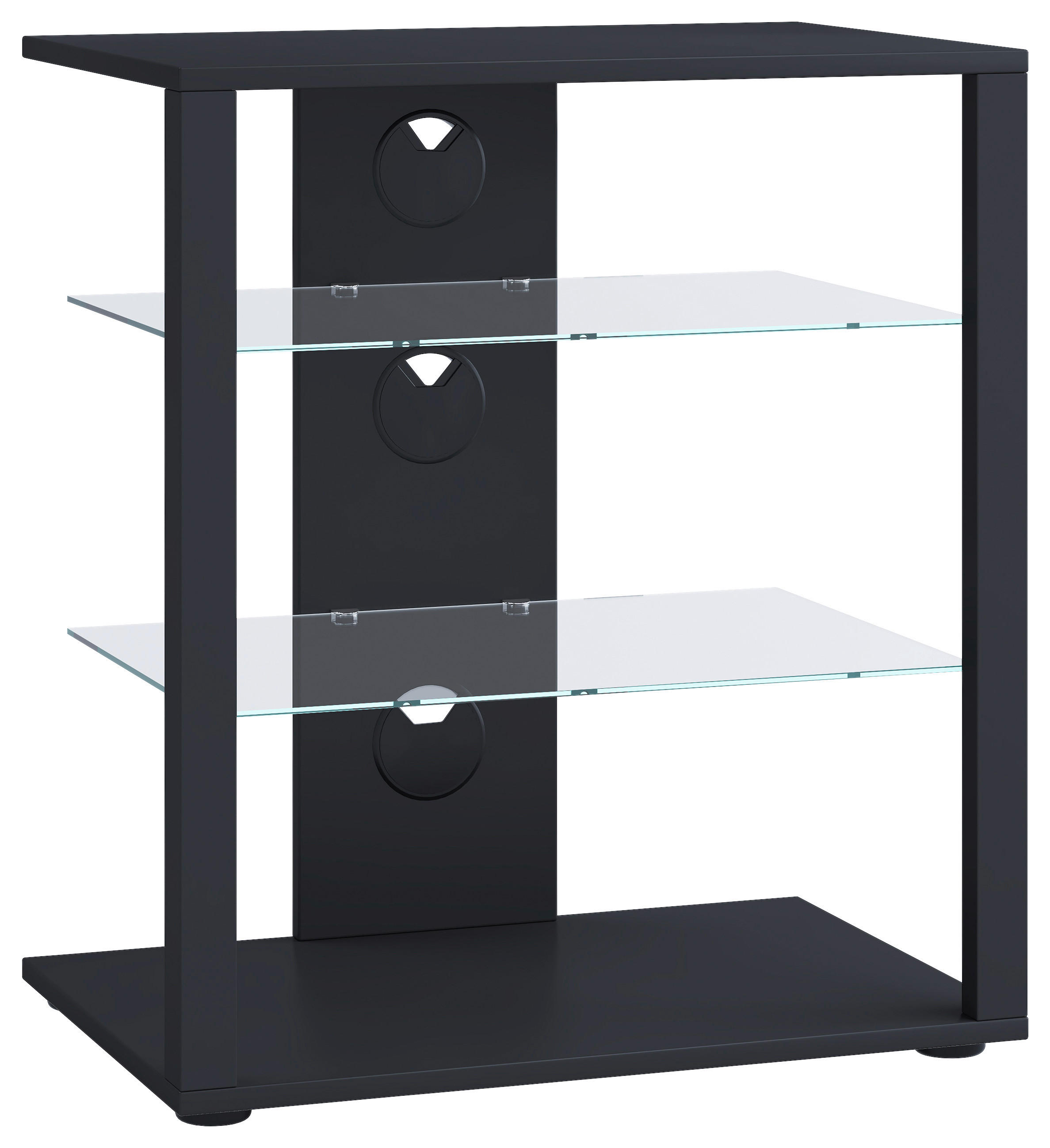 TV-RACK Holzwerkstoff Schwarz  - Schwarz, Basics, Holzwerkstoff/Kunststoff (60/70/41cm) - MID.YOU