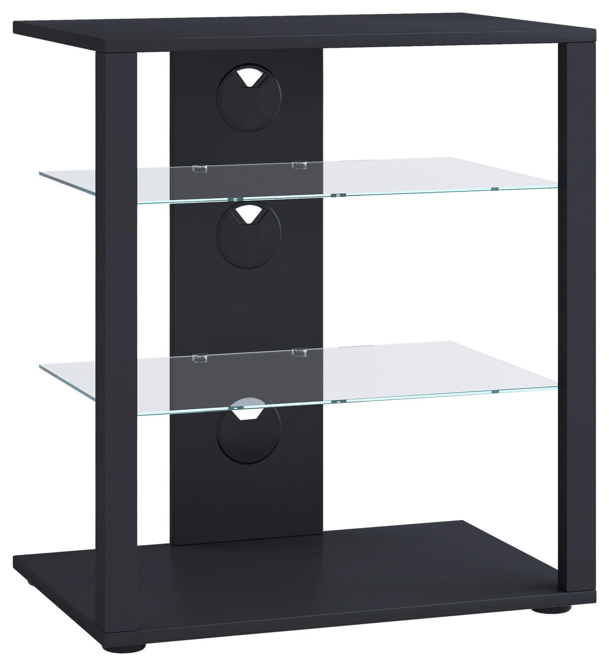 TV-RACK Holzwerkstoff Schwarz  - Schwarz, Basics, Holzwerkstoff/Kunststoff (60/70/41cm) - MID.YOU