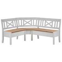 ECKBANK 170/147 cm Weiß, Laugenfarbig Kiefer massiv   - Laugenfarbig/Weiß, ROMANTIK / LANDHAUS, Holz (170/147cm) - Boxxx