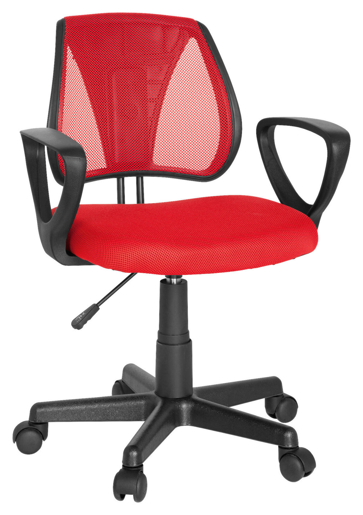 JUGENDDREHSTUHL Rot  - Rot/Schwarz, Basics, Kunststoff (58/75-92/45cm) - MID.YOU