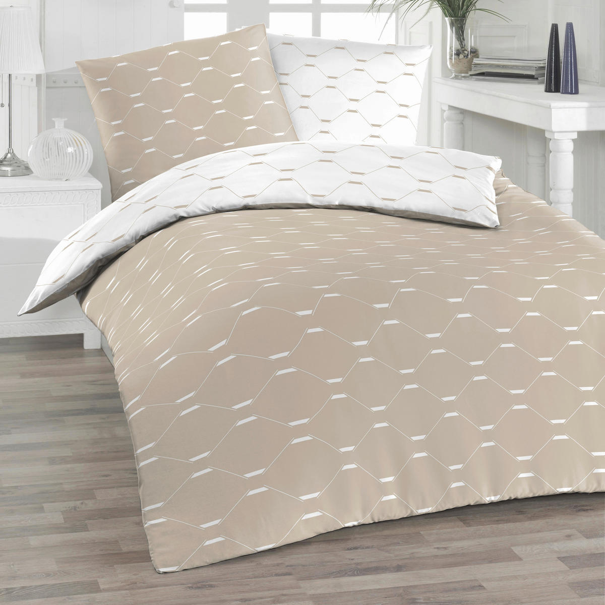 BETTWÄSCHE 2-teilig Renforcé 135/200 cm  - Beige, Design, Textil (135/200cm) - Florella