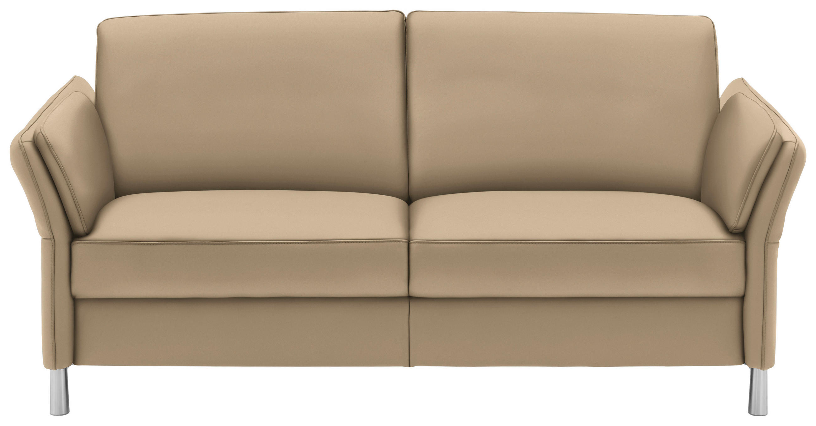 2,5-SITZER in Leder Beige  - Beige/Alufarben, Design, Leder/Metall (164/82/99cm) - Dieter Knoll