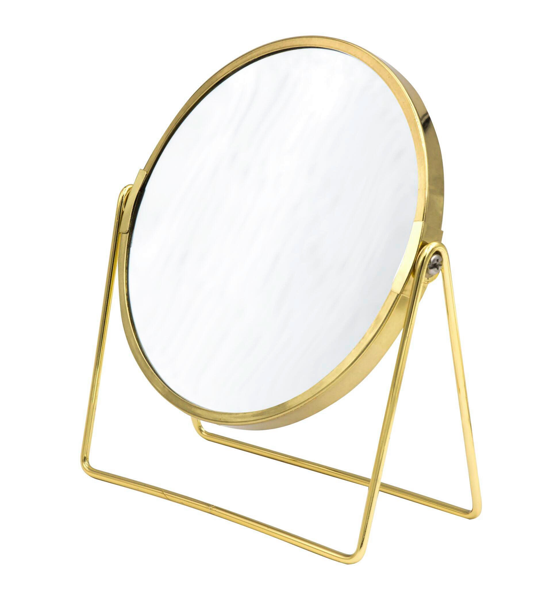 Oglindă De Machiaj 18,5/20,5 cm     - auriu, Basics, sticlă/metal (18,5/20,5cm) - Sadena