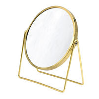 SCHMINKSPIEGEL  - Goldfarben, Basics, Glas/Metall (18,5/20,5cm) - Sadena