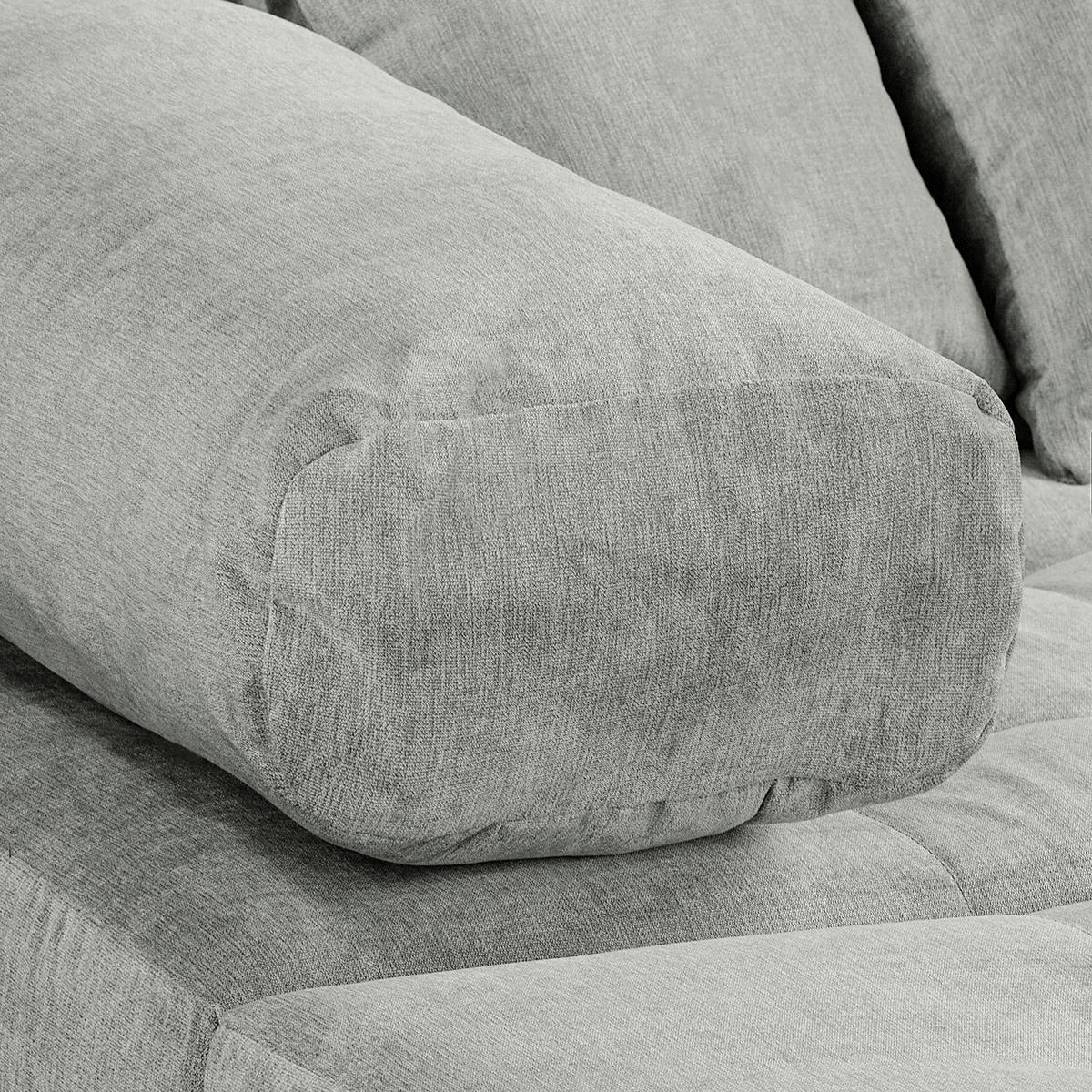 ECKSOFA Naomi Grau Mikrofaser Rückenkissen  - Schwarz/Grau, Design, Kunststoff/Textil (243/284cm) - P & B