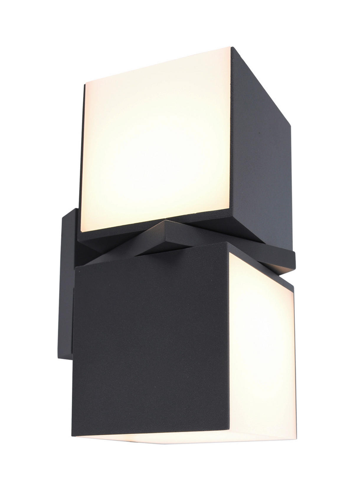 AUßENWANDLEUCHTE CUBA 10/21,3/14,7 cm   - Anthrazit/Weiß, Design, Kunststoff/Metall (10/21,3/14,7cm)