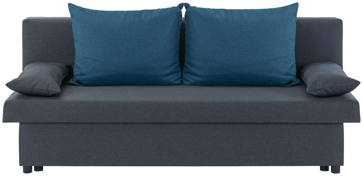 SCHLAFSOFA Dunkelgrau  - Blau/Dunkelgrau, Basics, Karton/Holz (192/82cm) - MID.YOU