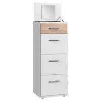 KOMMODE  in 46/121/40 cm  - Eichefarben/Alufarben, KONVENTIONELL, Holzwerkstoff/Kunststoff (46/121/40cm) - Carryhome