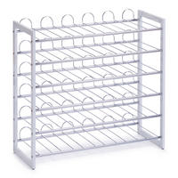 WEINREGAL  - Chromfarben/Weiß, Basics, Metall (68/26,5/63cm) - Zeller Present