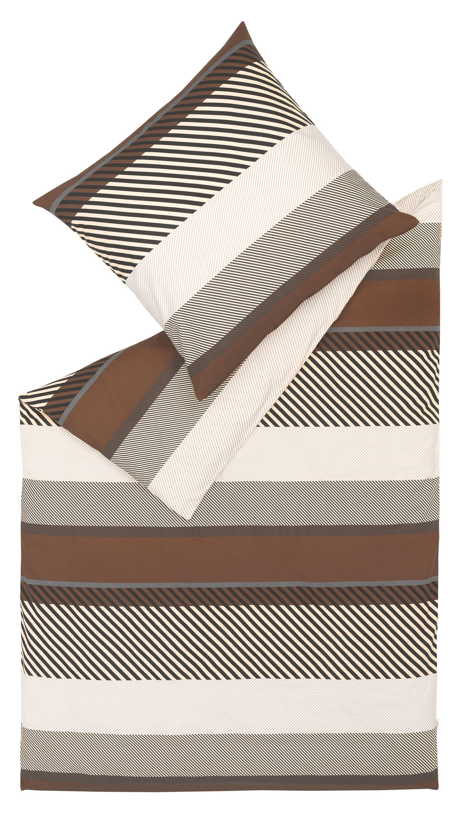 WENDEBETTWÄSCHE E-Lennon Flanell 135/200 cm  - Schlammfarben/Beige, Basics, Textil (135/200cm) - Esprit