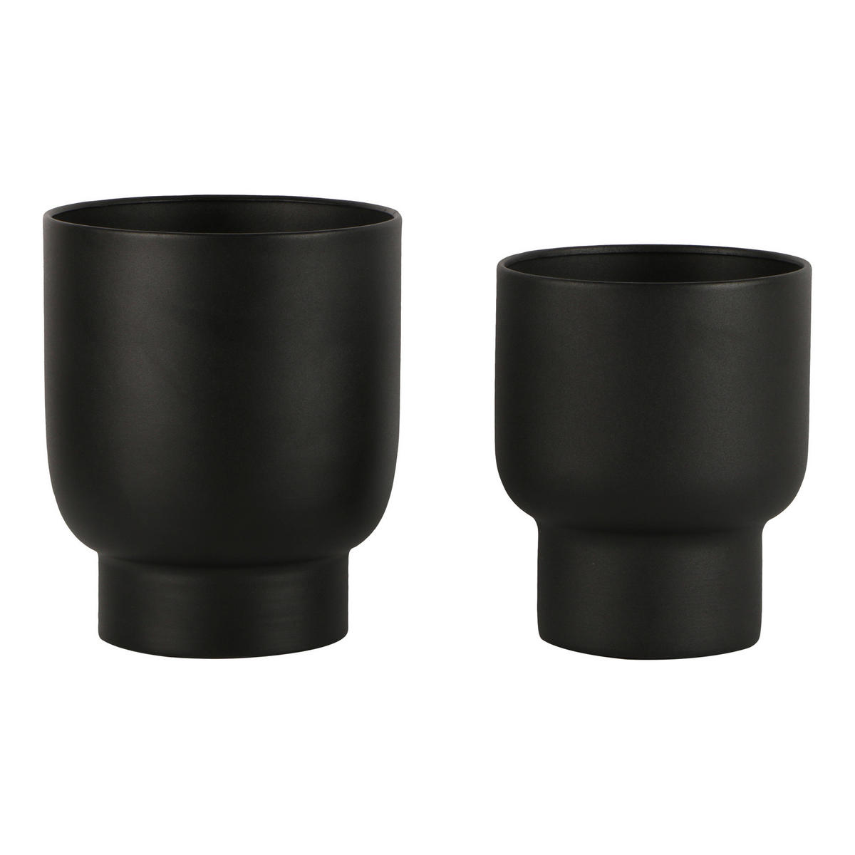 ÜBERTOPF-SET Schwarz  - Schwarz, Basics, Metall
