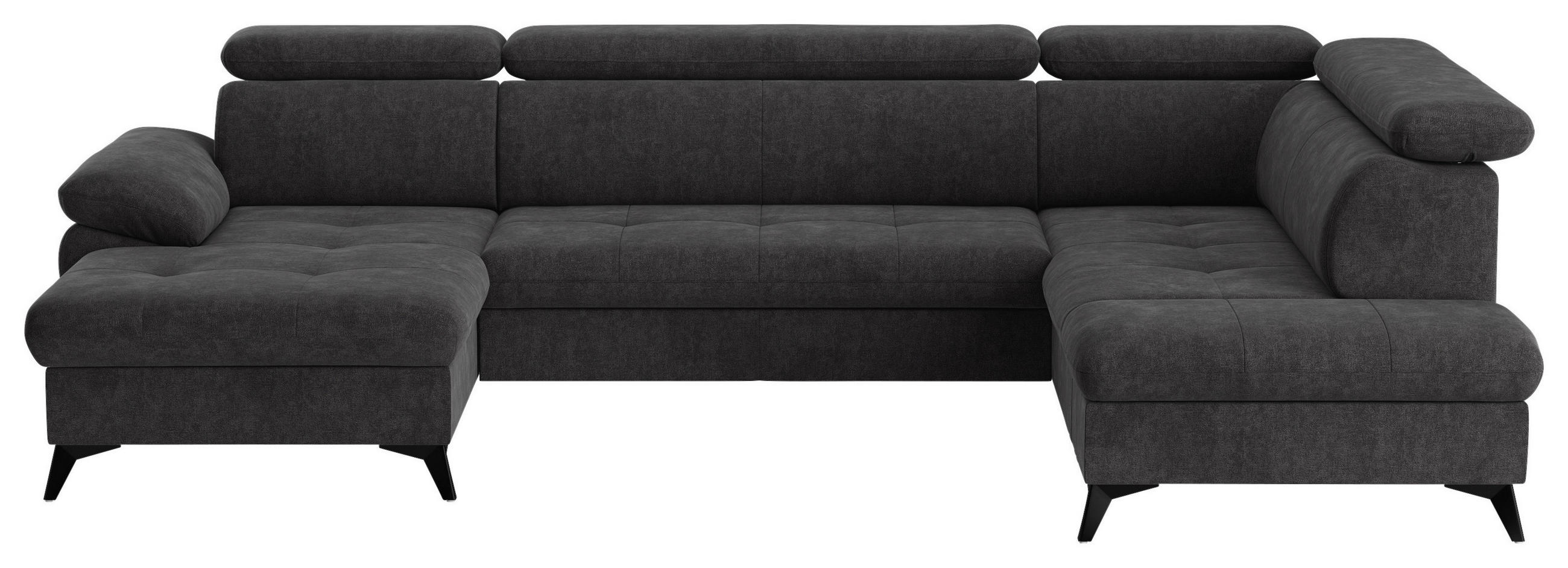WOHNLANDSCHAFT in Dunkelgrau - Schlammfarben/Dunkelgrau, Textil/Metall (166/324/207cm) - MID.YOU