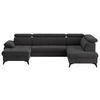 WOHNLANDSCHAFT in Dunkelgrau  - Schlammfarben/Dunkelgrau, Textil/Metall (166/324/207cm) - MID.YOU