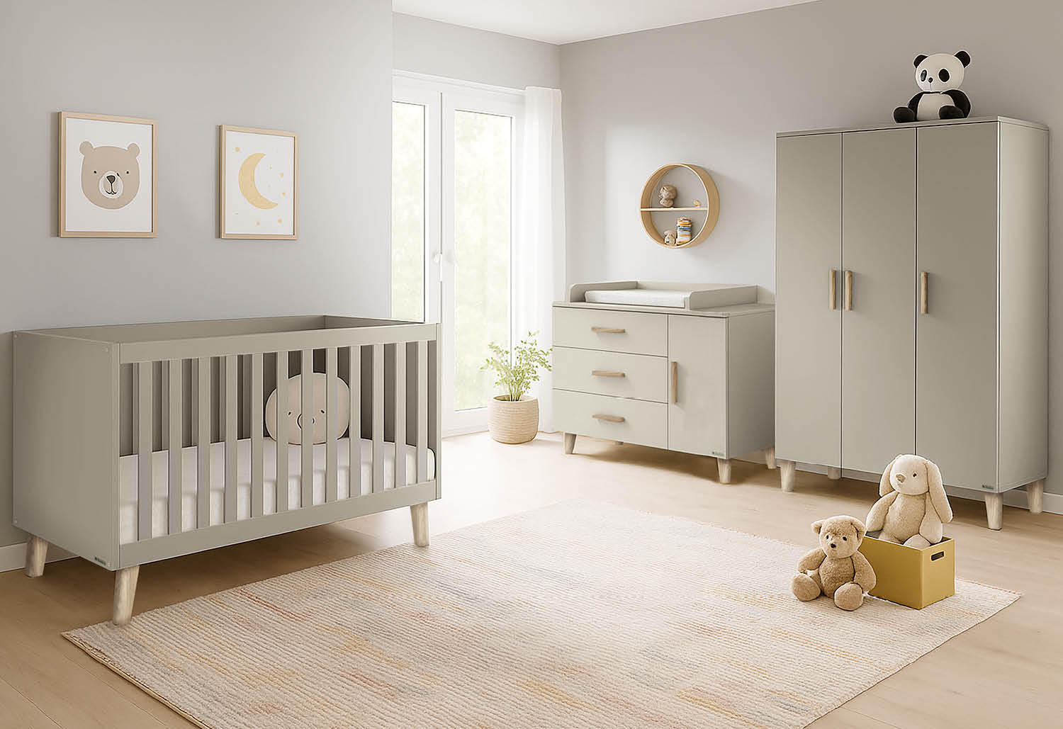 BABYZIMMER TAMI  - Eichefarben/Beige, Basics, Holzwerkstoff - Pinolino