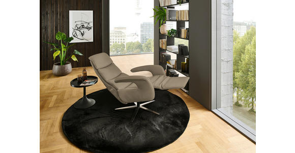 RELAXSESSEL in Leder Schlammfarben  - Edelstahlfarben/Schlammfarben, Design, Leder/Metall (76/119/86cm) - Dieter Knoll