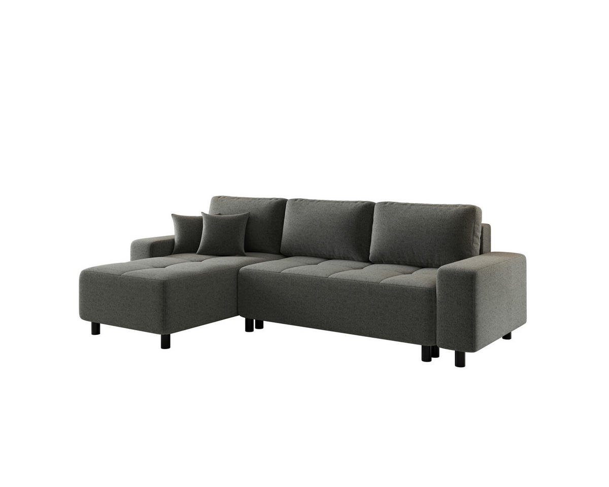 ECKSOFA  in Jacquard Dunkelgrau  - Dunkelgrau/Schwarz, MODERN, Kunststoff/Textil (144/246cm) - Carryhome