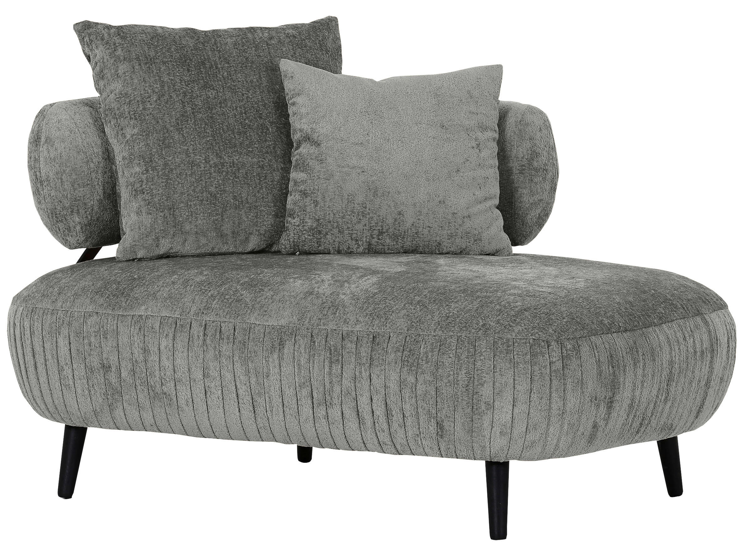 RÉCAMIERE in Chenille Grau  - Schwarz/Grau, Design, Holz/Textil (110/85/170cm) - Landscape