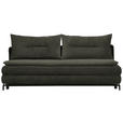 SCHLAFSOFA  in Webstoff Olivgrün  - Schwarz/Olivgrün, MODERN, Textil/Metall (208/73/92/102cm) - Novel