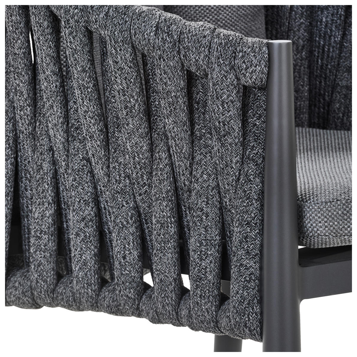 GARTENSESSEL Aluminium Anthrazit, Dunkelgrau  - Dunkelgrau/Anthrazit, Design, Textil/Metall (64/78/63cm) - Amatio