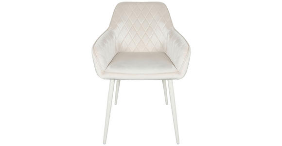 ARMLEHNSTUHL  inklusive Armlehnen Samt  Creme  - Creme, Design, Textil/Metall (56/82,5/61,5cm) - Novel