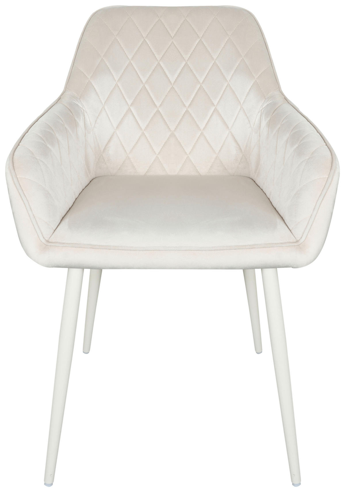 ARMLEHNSTUHL  inklusive Armlehnen Samt  Creme  - Creme, Design, Textil/Metall (56/82,5/61,5cm) - Novel