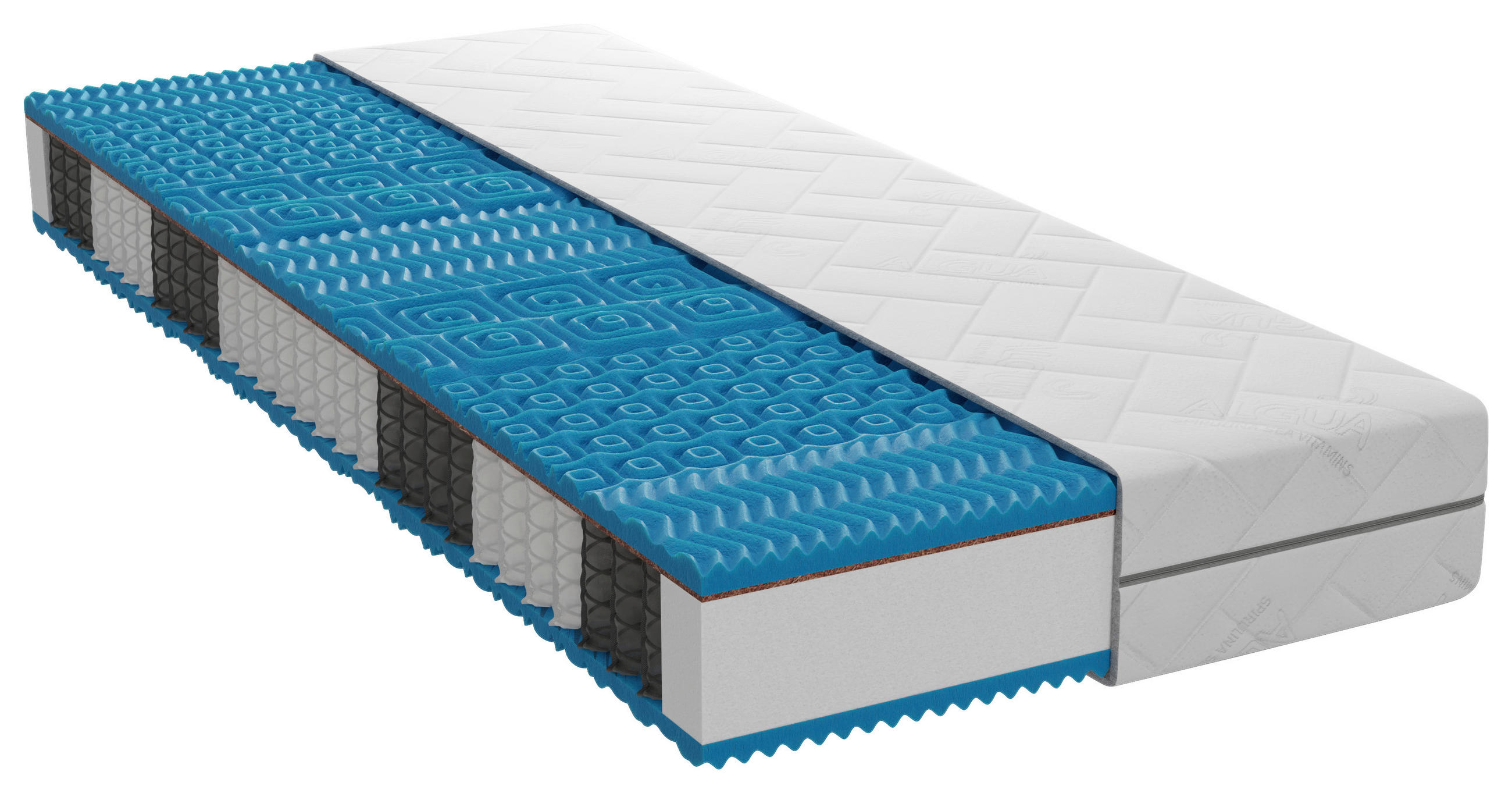 TAŠTIČKOVÁ MATRACE, 90/200 cm - bílá, Basics, textil (90/200cm) - Sleeptex