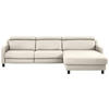 ECKSOFA in Echtleder Beige  - Beige/Schwarz, Design, Leder/Metall (291/176cm) - Valdera