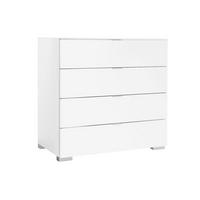 KOMMODE , 80/77/40 cm, 4 Schublade(n)  - Alufarben/Weiß, Basics, Holzwerkstoff/Kunststoff (80/77/40cm) - Moderano