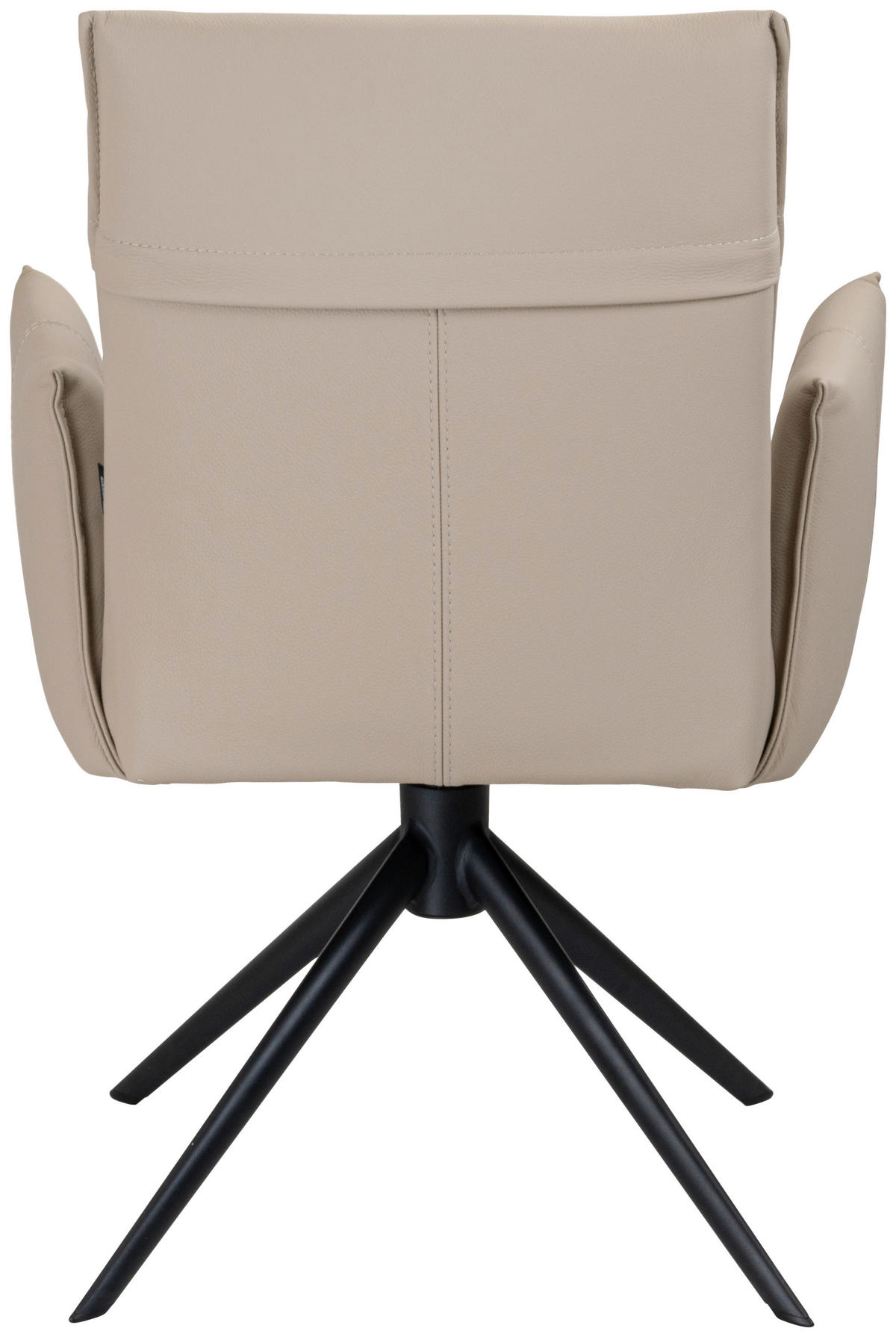 ARMLEHNSTUHL  Sitzfläche 360° drehbar  Echtleder  Beige  - Beige/Schwarz, Design, Leder/Metall (60/88,5/57,5cm) - Valnatura