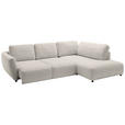 ECKSOFA  in Chenille Platinfarben  307/224 cm  - Platinfarben/Schwarz, KONVENTIONELL, Kunststoff/Textil (307/224cm) - Hom`in