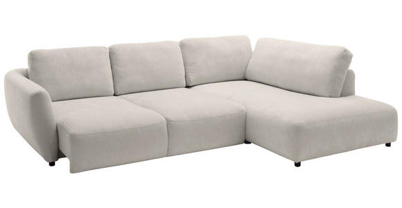 ECKSOFA  in Chenille Platinfarben  307/224 cm  - Platinfarben/Schwarz, KONVENTIONELL, Kunststoff/Textil (307/224cm) - Hom`in