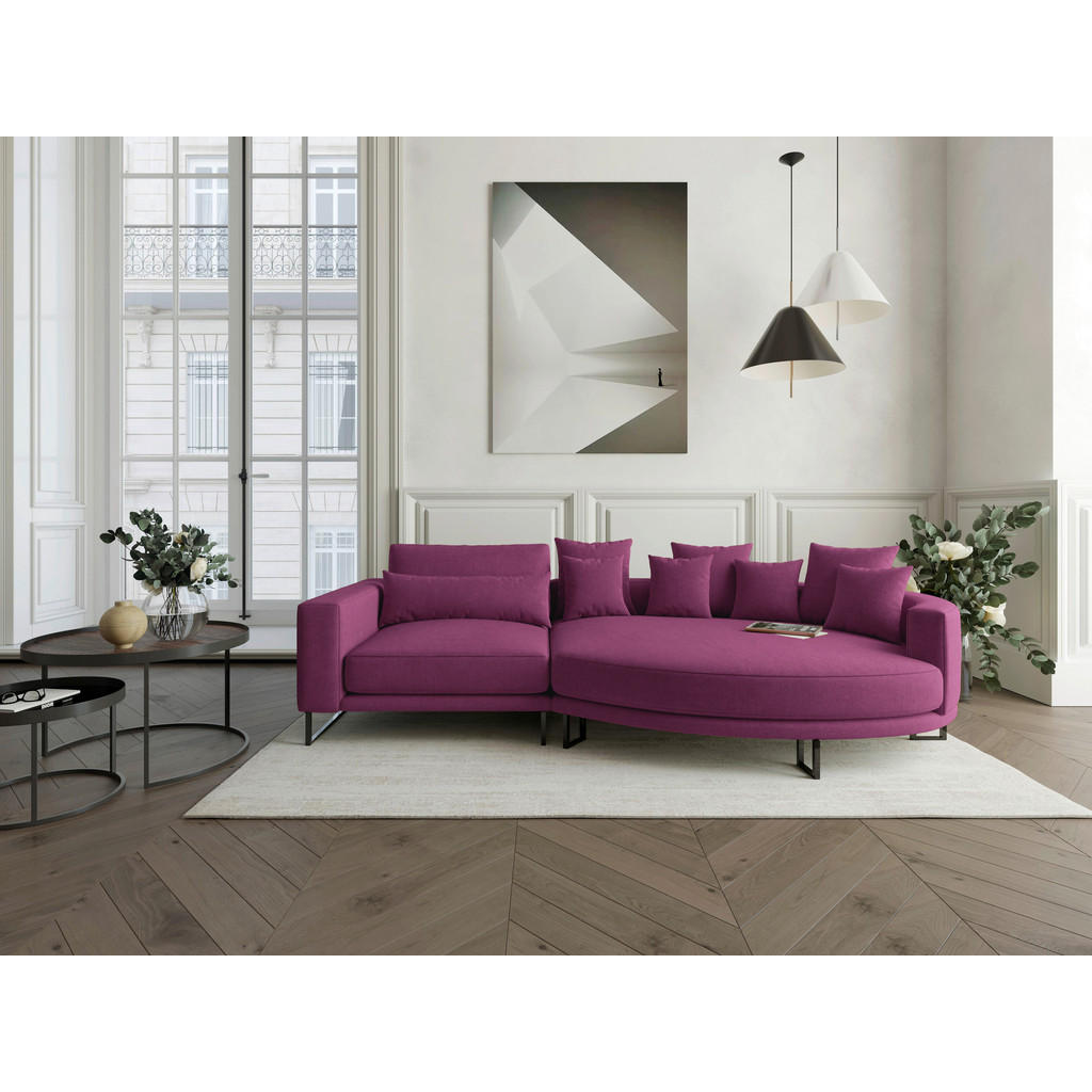 Thumbnail - Livetastic Bigsofa Natalia, Magenta, Textil, 2-Sitzer, Füllung: Daunen, Silikon,Silikon, 283x150 cm, Made in EU, Rücken ...