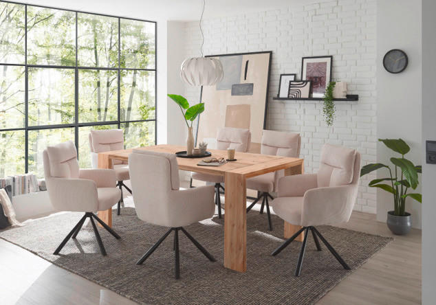 Thumbnail - Mid.you Esstisch, Eiche, Holz, Eiche, massiv, rechteckig, eckig, 100x76x200 cm, Esszimmer, Tische, Esstische