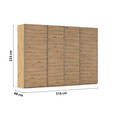 SCHWEBETÜRENSCHRANK 316/223/68 cm 4-türig Eiche Artisan  - Chromfarben/Eiche Artisan, Design, Holzwerkstoff/Metall (316/223/68cm) - Novel