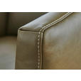 2-SITZER-SOFA Olivgrün Echtleder  - Eichefarben/Beige, Natur, Leder/Holz (207/86/87cm) - Valnatura